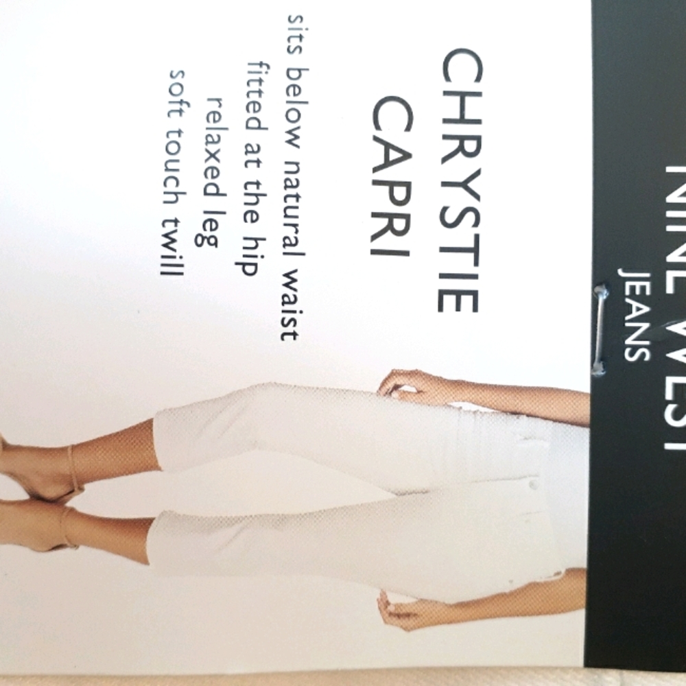 New nine west white denim capris size 16